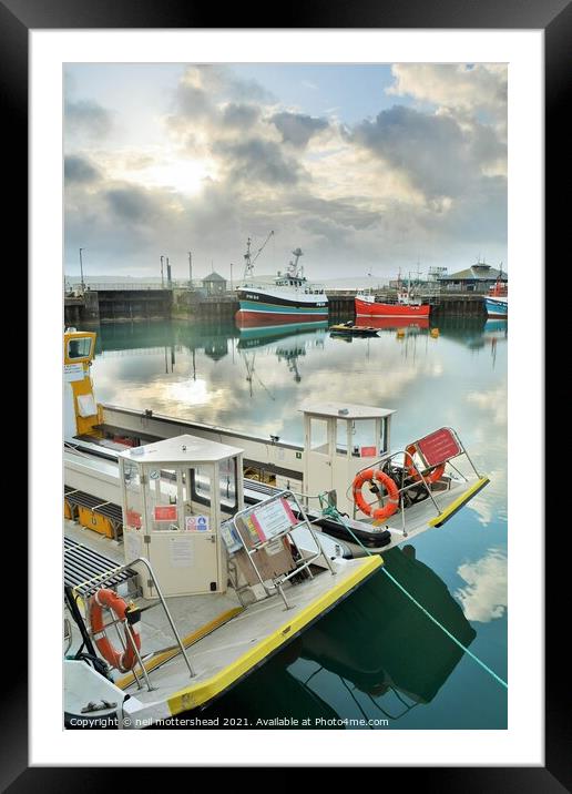 Padstow Ferry Boats. Framed Mounted Print by Neil Mottershead