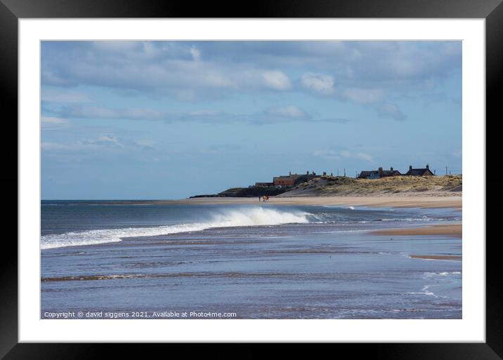 Cresswell beach northumberland Framed Mounted Print by david siggens