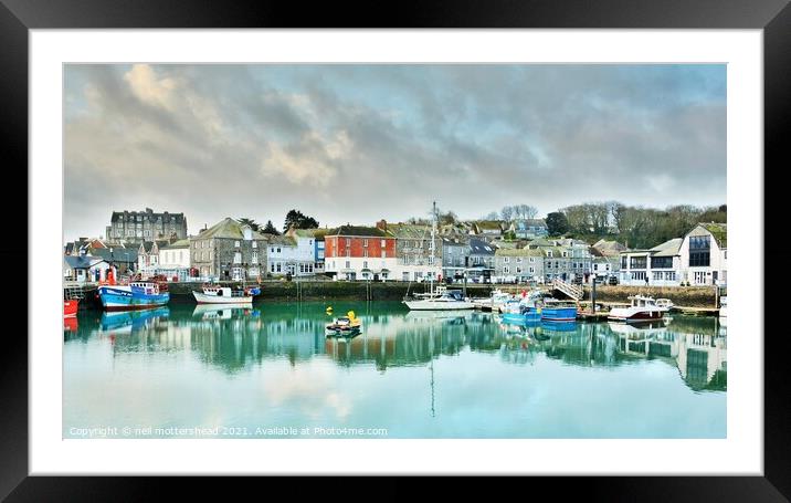 Winter Calm In Padstow, Cornwall. Framed Mounted Print by Neil Mottershead