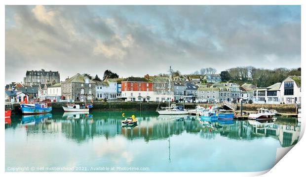 Winter Calm In Padstow, Cornwall. Print by Neil Mottershead