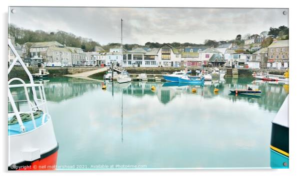 Winter's Morning In Padstow. Acrylic by Neil Mottershead