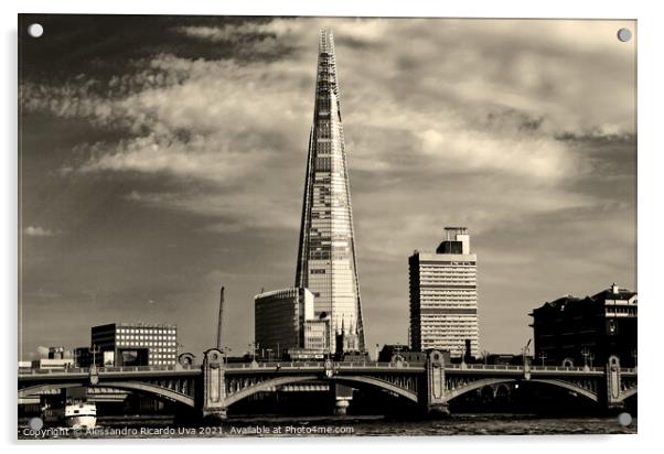 The Shard - London Cityscape  Acrylic by Alessandro Ricardo Uva