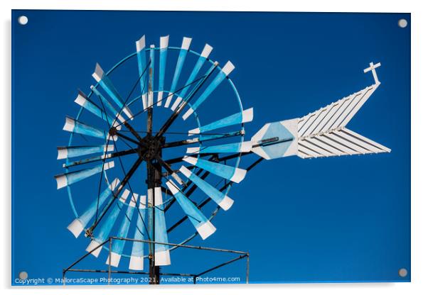 Windmill in Majorca Acrylic by MallorcaScape Images