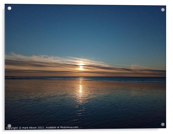Blue and Gold Solway Sunset Acrylic by Mark Ritson