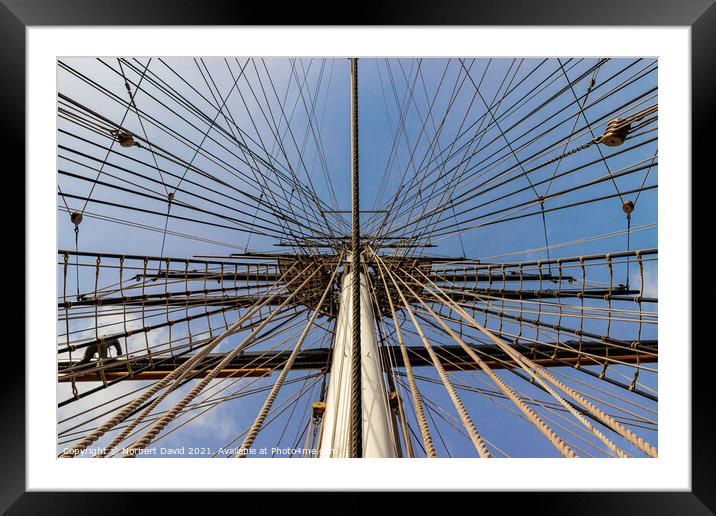 The Cutty Sark of ropes Framed Mounted Print by Norbert David