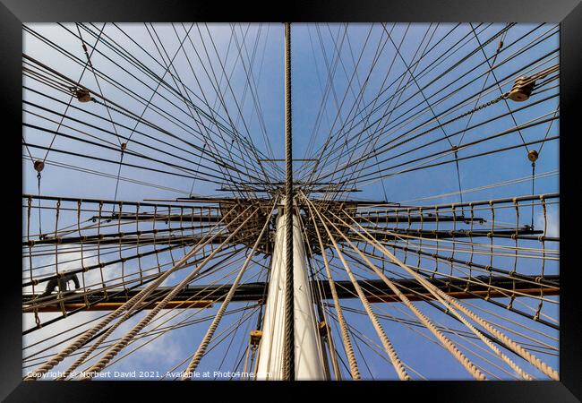 The Cutty Sark of ropes Framed Print by Norbert David