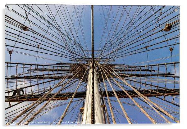 The Cutty Sark of ropes Acrylic by Norbert David