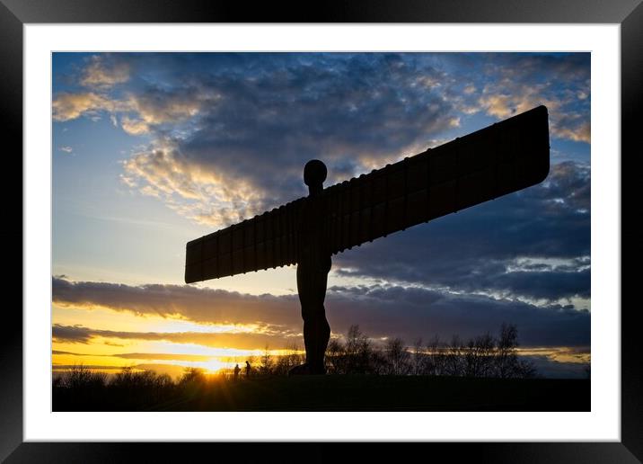 Angel of the North Silhouette Framed Mounted Print by Rob Cole