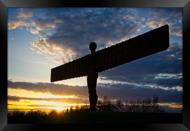Angel of the North Silhouette Framed Print by Rob Cole