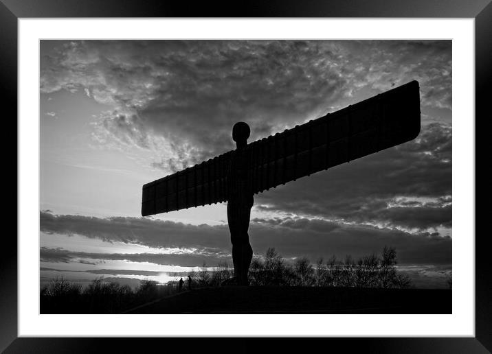Angel of the North Silhouette Framed Mounted Print by Rob Cole