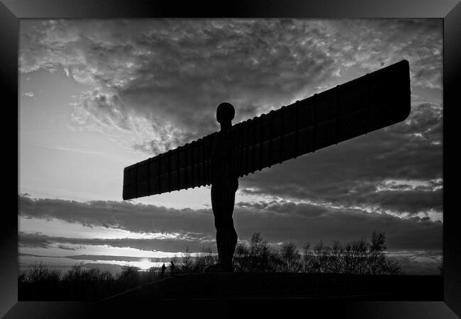 Angel of the North Silhouette Framed Print by Rob Cole