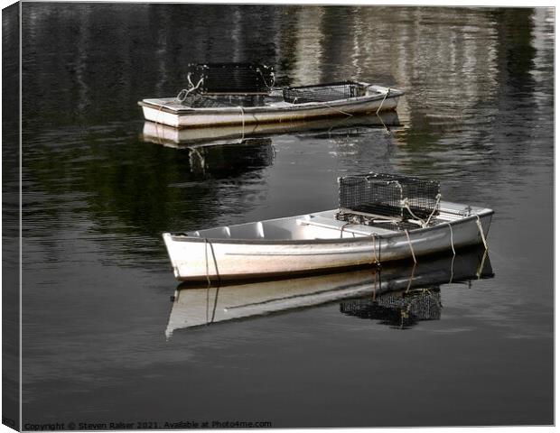 Lobster Dinghies - Perkins Cove - Maine, USA Canvas Print by Steven Ralser