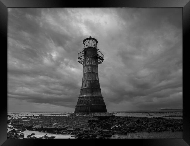 Whiteford Lighthouse at Whiteford Sands.  Framed Print by Colin Allen