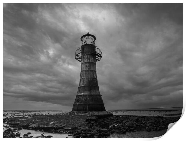 Whiteford Lighthouse at Whiteford Sands.  Print by Colin Allen