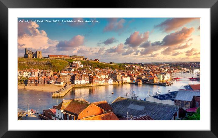 Twilight Over Whitby Harbour Framed Mounted Print by Kevin Elias