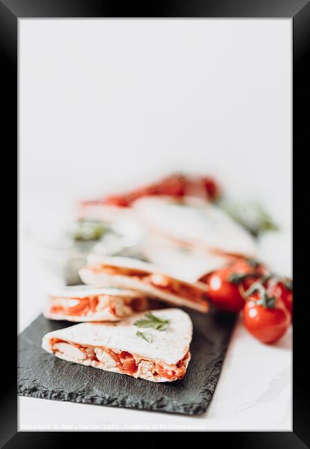 Chicken Cheese Quesadillas Framed Print by Radu Bercan