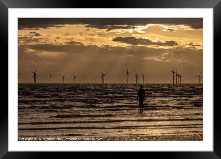 Iron Man on Crosby Beach Framed Mounted Print by Paul Madden