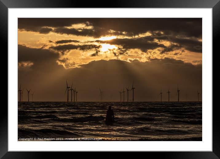 Sunset at Crosby Beach Framed Mounted Print by Paul Madden