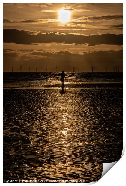 Sunset from Crosby Beach Print by Paul Madden