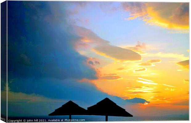 Greek Sunset. Canvas Print by john hill