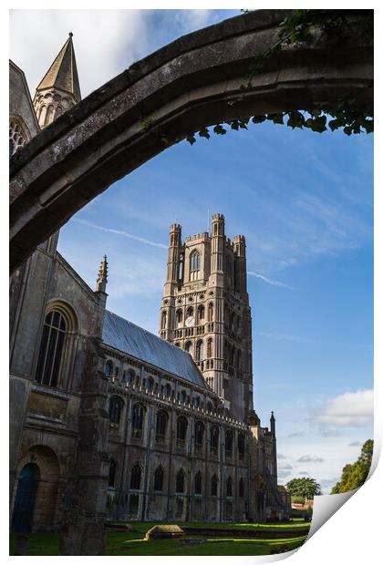 Ely Cathedral through an archway Print by Jason Wells