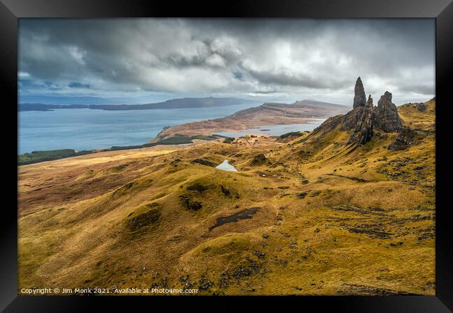 The Old Man of Storr, Isle of Skye Framed Print by Jim Monk