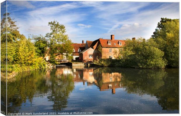 Flatford Mill in the Afternoon Canvas Print by Mark Sunderland