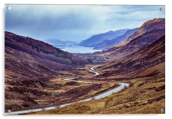 Glen Docherty to Loch Maree Acrylic by John Frid