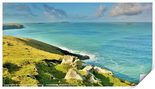 Trevose Head From Stepper Point. Print by Neil Mottershead
