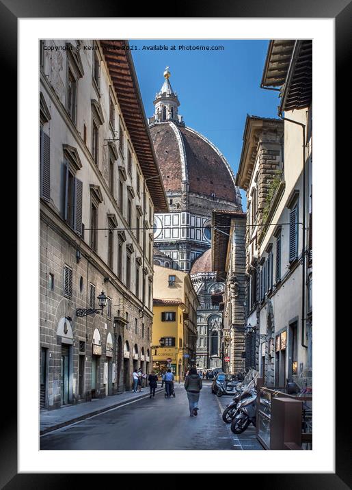 Side roads of Florence Framed Mounted Print by Kevin White
