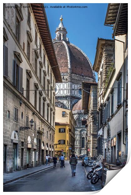 Side roads of Florence Print by Kevin White
