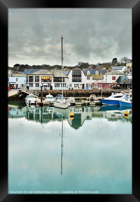 Early Morning In Padstow, Cornwall. Framed Print by Neil Mottershead