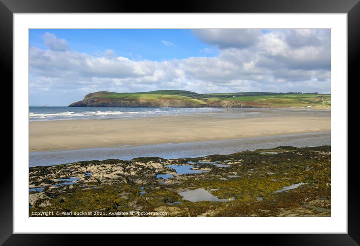 Newport Sands and River Nevern Pembrokeshire Wales Framed Mounted Print by Pearl Bucknall