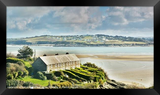 Hawker's Cove Cottages, Camel Estuary. Framed Print by Neil Mottershead