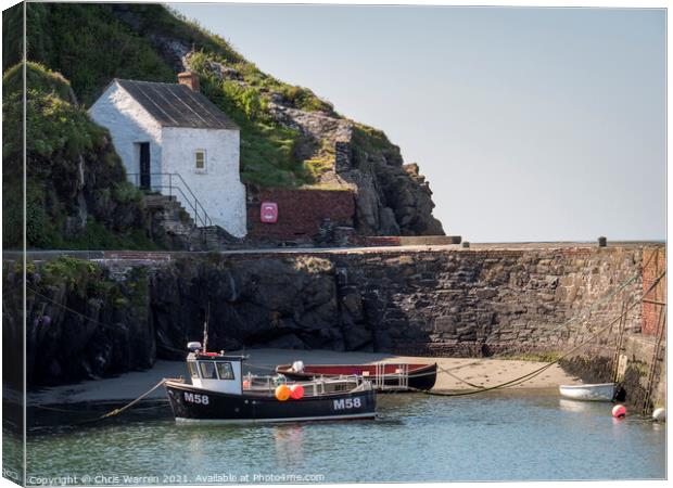 Fishing boat at Porthgain Harbour Pembrokeshire Wa Canvas Print by Chris Warren