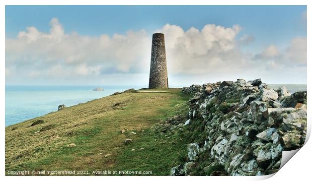 The Day Mark, Stepper Point, Cornwall. Print by Neil Mottershead