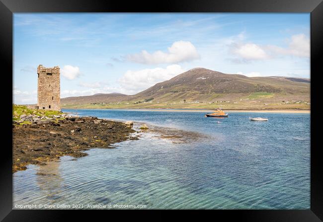 Grace O'Malley's Castle, Kildavnet Tower, Achill Island, Co Mayo, Ireland Framed Print by Dave Collins