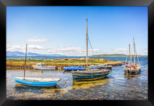 Boats In Portencross Harbour Framed Print by Tylie Duff Photo Art