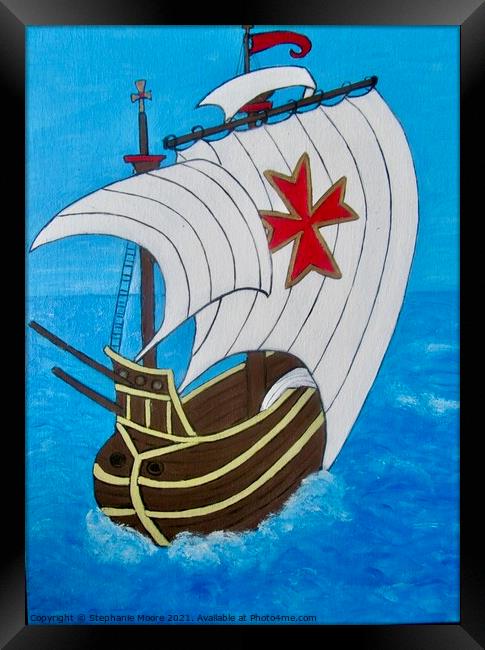 Spanish Treasure Ship Framed Print by Stephanie Moore