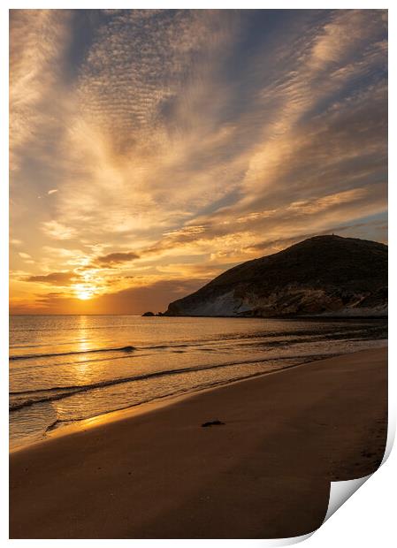 A sunrise on the Genoveses beach in Almeria Print by Vicen Photo