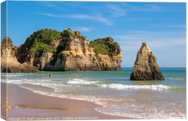 Praia de Alvor Algarve Portugal Canvas Print by Wight Landscapes