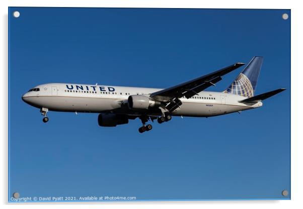  United Airlines Boeing 767 Acrylic by David Pyatt