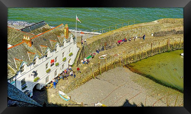 The Harbour Pub At Clovelly Framed Print by Peter F Hunt