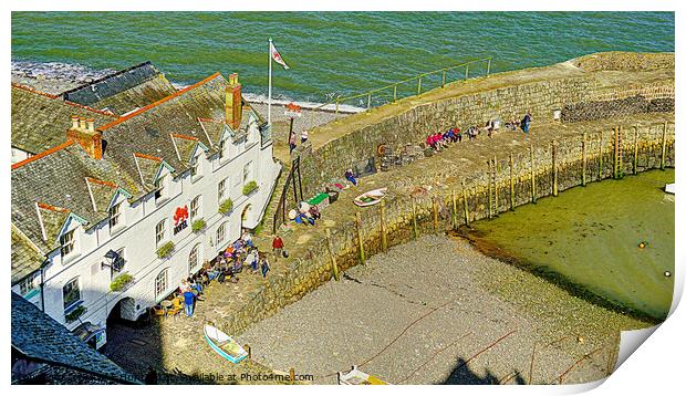 The Harbour Pub At Clovelly Print by Peter F Hunt