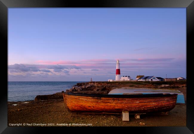 A wooden carvel built wooden boat used by local fi Framed Print by Paul Chambers