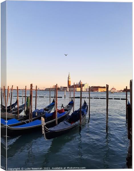 Venice Lagoon Gondolas Canvas Print by Luke Newman