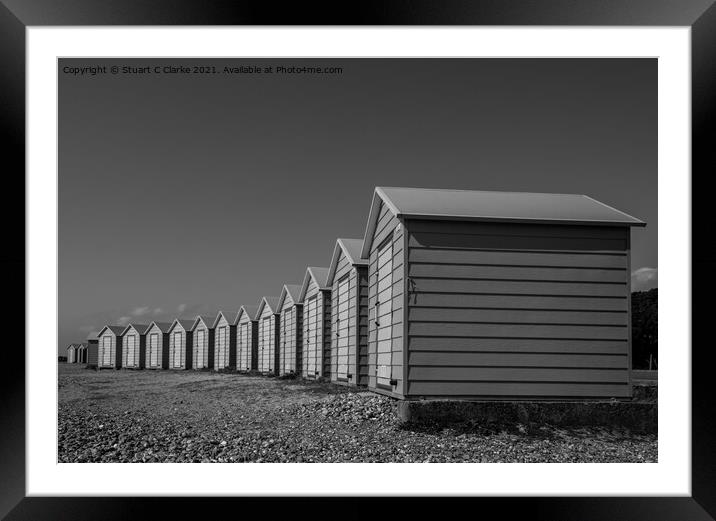 Beach huts Framed Mounted Print by Stuart C Clarke