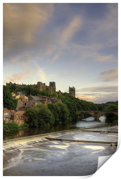 Durham Cathedral Over Framwellgate Bridge Print by Kevin Tate