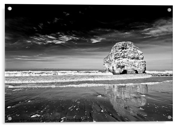 Marsden Rock Reflection Acrylic by Paul Appleby