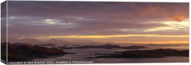 Sunset Over the Summer Isles Scotland Canvas Print by Rick Bowden